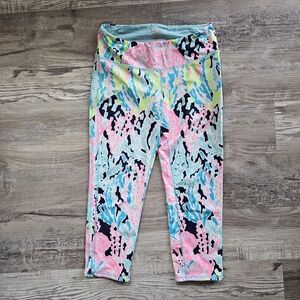 Lilly Pulitzer Luxletic Cropped Vibrant Patterned Leggings Size Medium